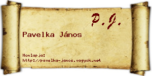 Pavelka János névjegykártya